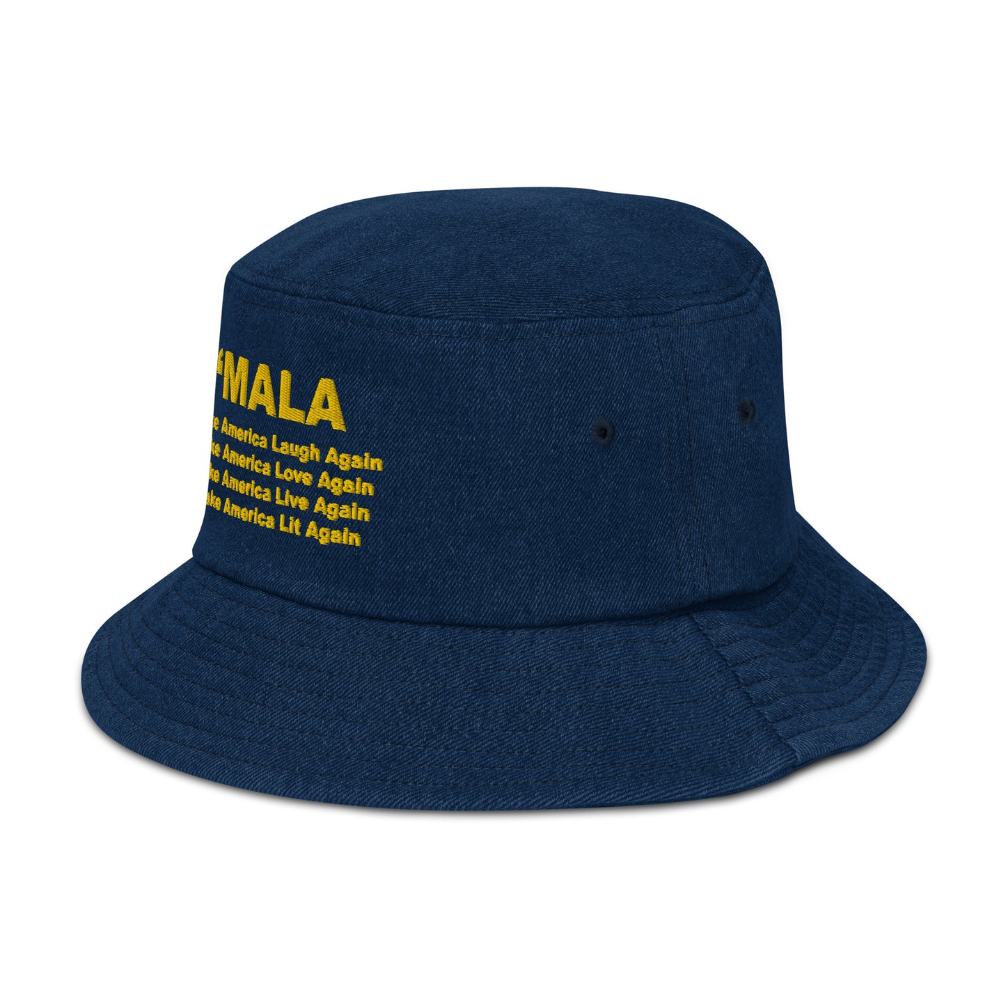 'MALA Poem Denim Bucket Hat