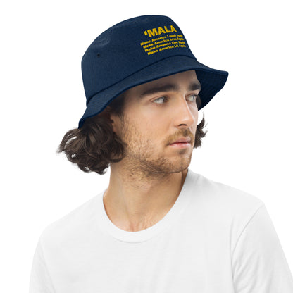 'MALA Poem Denim Bucket Hat