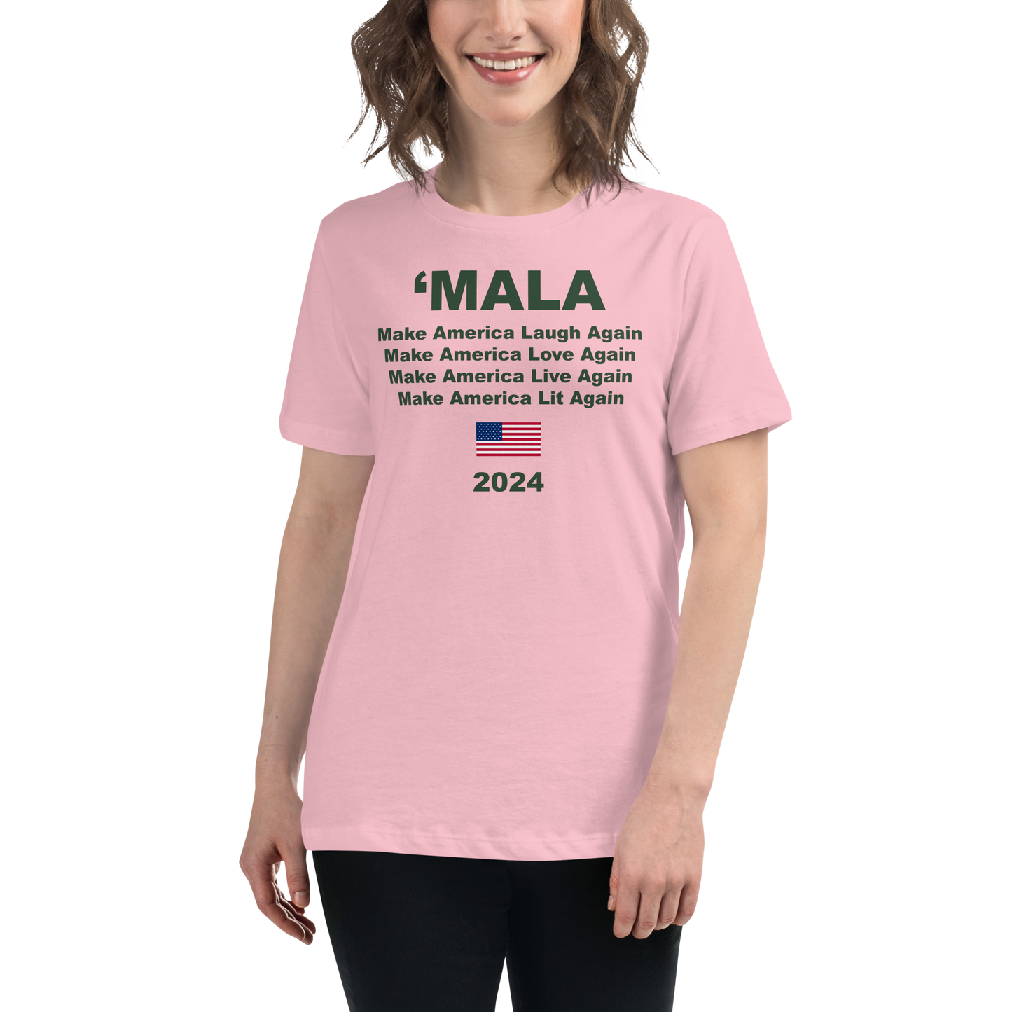 'MALA 2024 Women's Tee (Pink & Green)