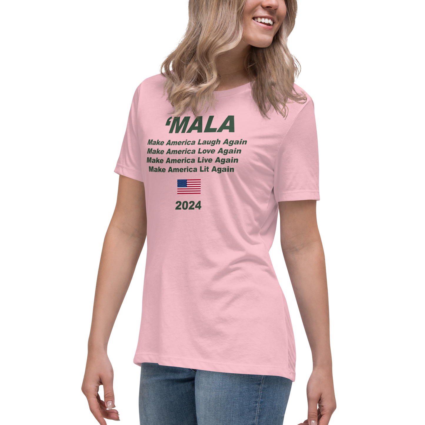 'MALA 2024 Women's Tee (Pink & Green)